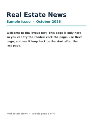 Cover of Test Newsletter